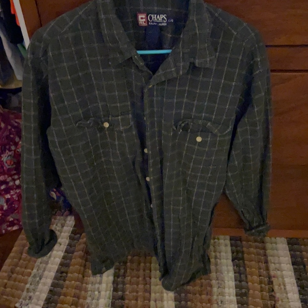 plaid large chaps flannel long sleeve